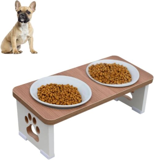 Comedouro Elevado Duplo Cachorro Pet MDF - Porcelana