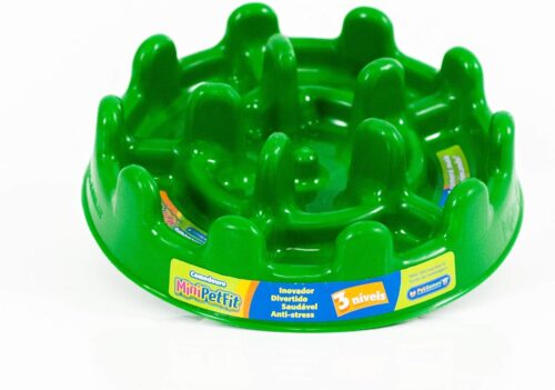 Comedouro Lento Funcional Mini Pet Fit Verde Pet Games para Gatos