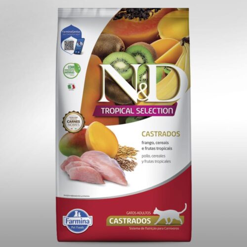 Farmina N&D Tropical para Gatos Adultos de Todas as Raças Sabor Frango, Cereais e Frutas Tropicais 7Kg