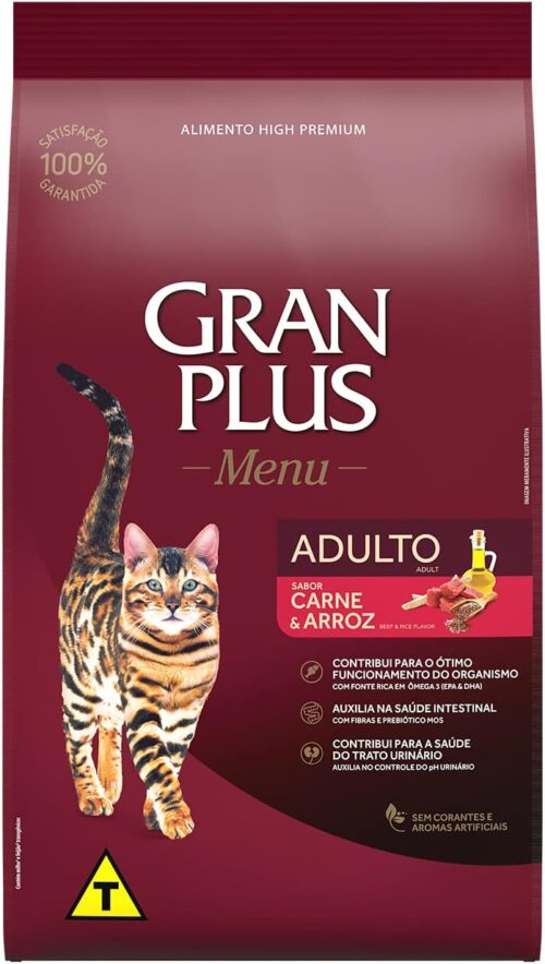 Granplus Gran Plus Ração Para Gatos Adultos Carne E Arroz 3Kg