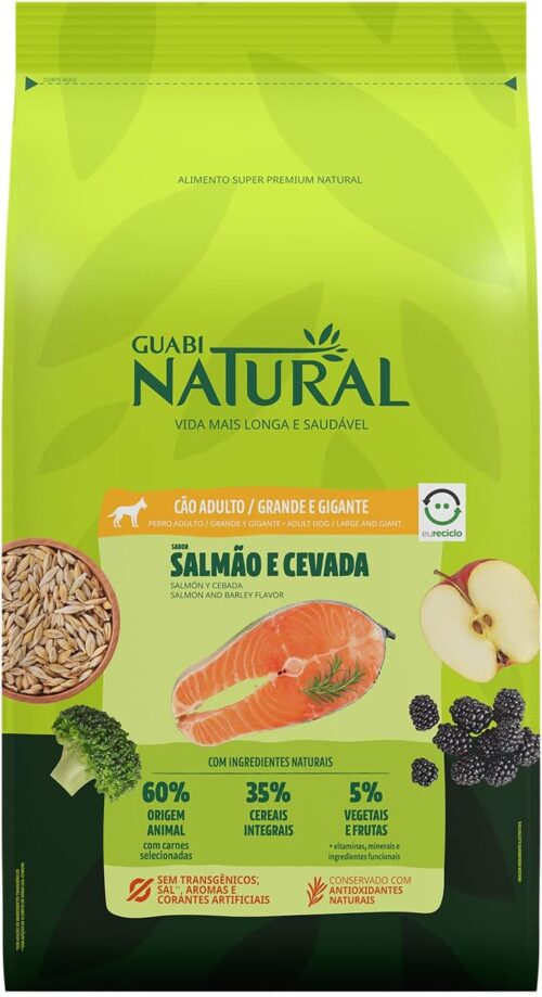 Guabi Natural Ração Cães Adultos Grandes E Gigantes Salmão E Cevada 12Kg