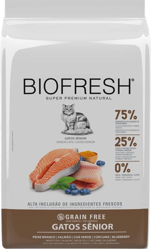 HERCOSUL Ração Biofresh Gatos Sênior Peixe Branco 1 5Kg