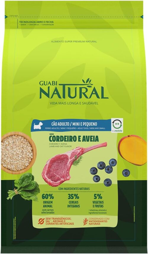 Happy Watch Ração Guabi Natural Cães Adultos Raças Mini E Pequeno Cordeiro E Aveia 2 5 Kg