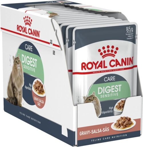 Kit 12un. Ração Úmida Royal Canin Sachê Para Gatos Adultos Cuidado Digestivo 85g