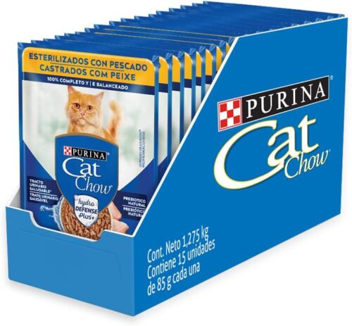 Pack Ração Úmida Nestlé Purina Cat Chow Para Gatos Castrados Sabor Peixe - Com 15 Sachês 85g