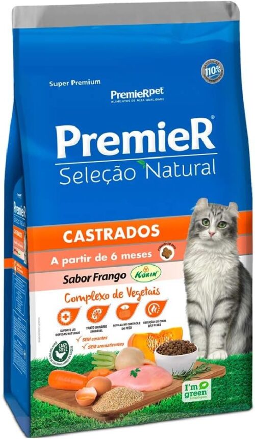 PremieR Pet Ração Premier Seleção Natural Gatos Castrados Frango Korin A Partir De 6 Meses 7 5Kg