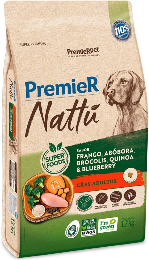 Premier Pet NATTU CAES ABOBORA ADULTO 12KG