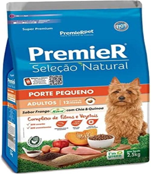 Premier Pet Ração Para Cães Adulto Raças Pequenas Seleção Natural Sabor Frango 2 5Kg Premier