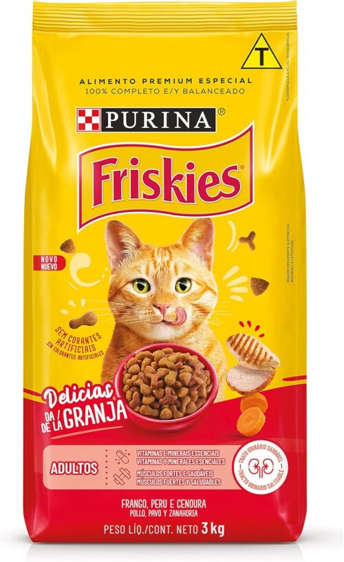 Purina Friskies Purina Ração Friskies Delícias Da Fazenda Para Gatos Adultos Sabor Frango 3Kg