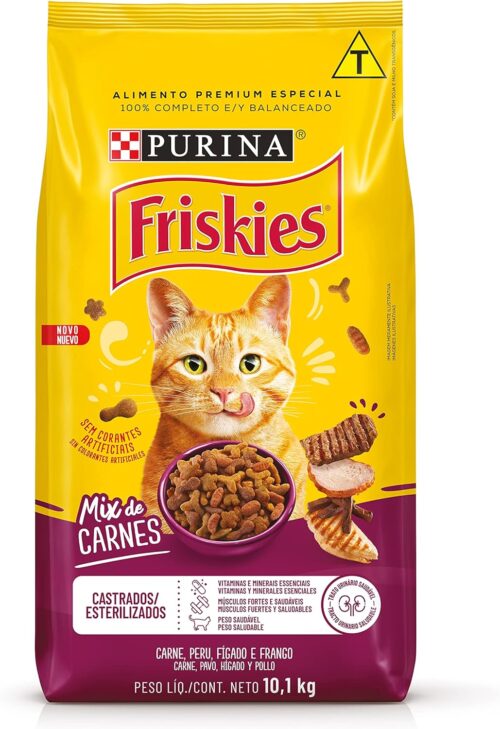 Purina Friskies Ração Gatos Castrados Friskies Mix De Carne 10 1Kg