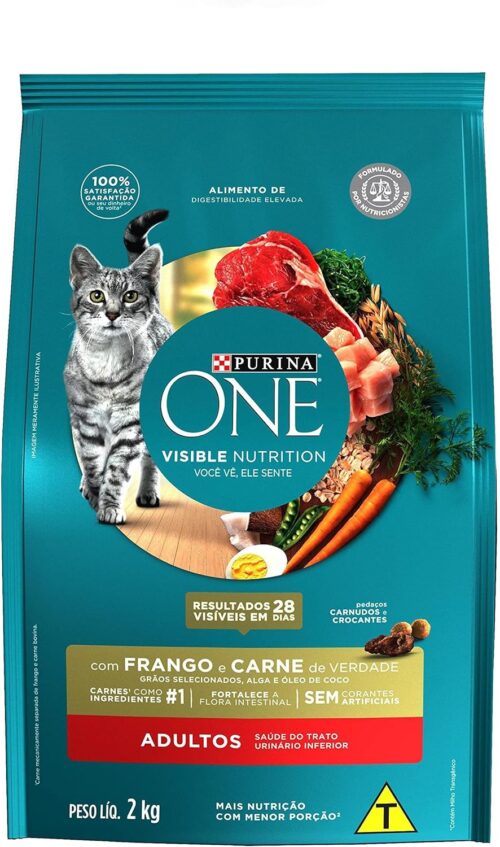 Purina One Nestlé Purina One Ração Seca Para Gatos Adultos Todas As Raças Frango E Carne 2Kg