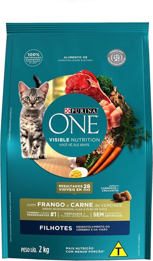 Purina One Nestlé Purina One Ração Seca Para Gatos Filhotes Todas As Raças Frango E Carne 2Kg