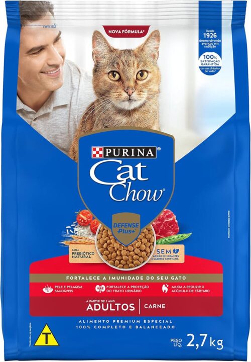 Purina Ração Gatos Adultos CAT CHOW Carne 2,7kgs