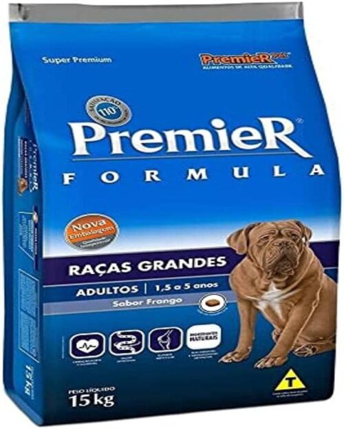 RACAO PREMIER RACAS GRANDES ADULTO FRANGO, Premier Pet, 15 KG