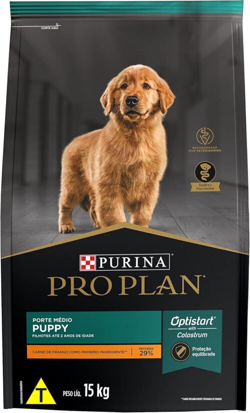 Ração Cães Filhotes Médios PRO PLAN Frango 15kg