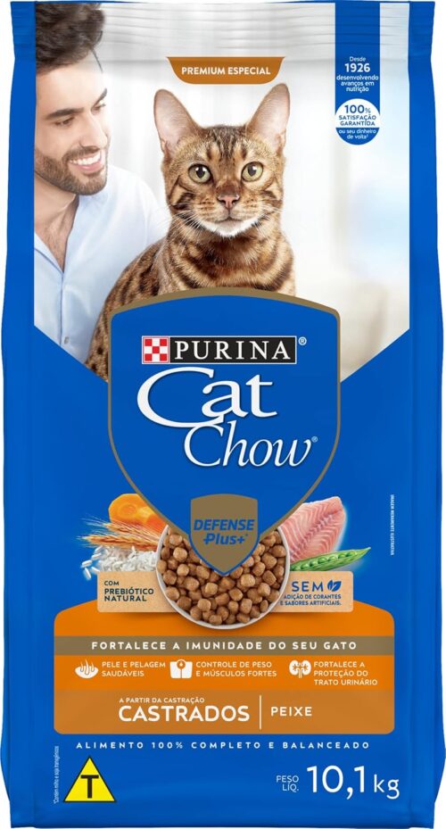 Ração Gatos Castrados CAT CHOW Peixe 10,1kg