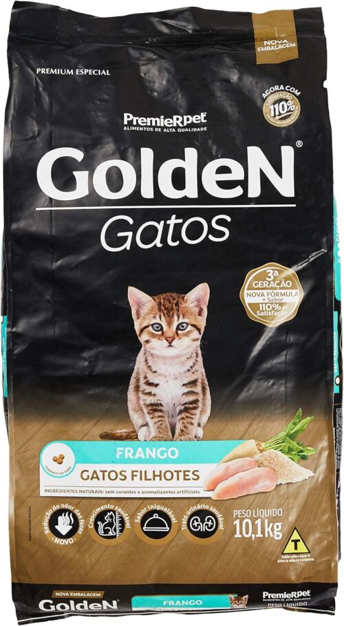 Ração Golden Gatos Filhotes Sabor Frango - 10,1kg Premier Pet Filhotes