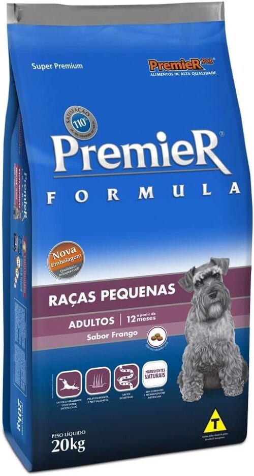 Ração Premier Formula Alimento Para Cães Adultos Porte Pequeno Sabor Frango Pacote de 20kg