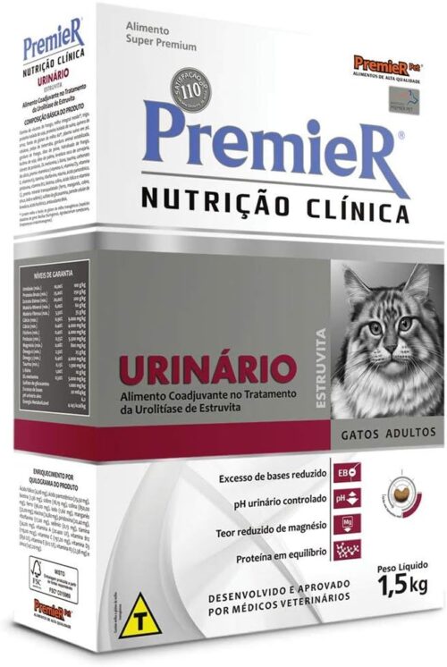 Ração Premier Nutrição Clínica Urinário para Gatos Adultos - 1,5kg Premier Pet