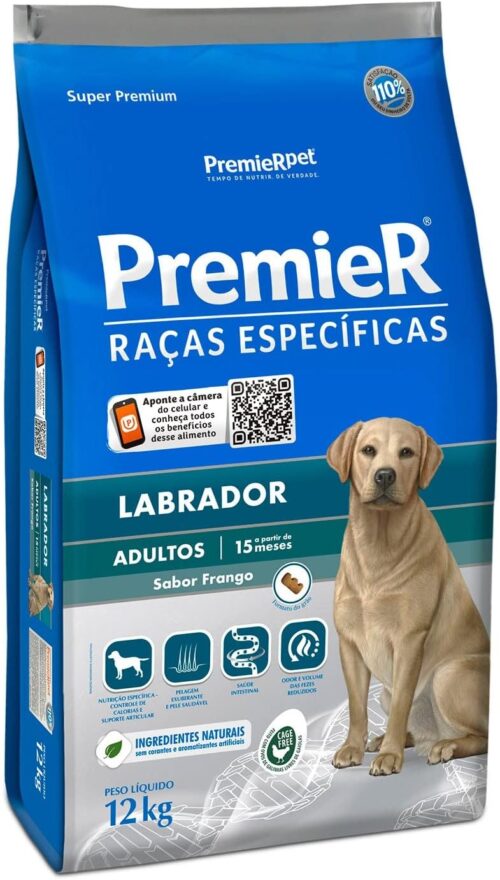 Ração Premier Raças Específicas Labrador para Cães Adultos, 12kg