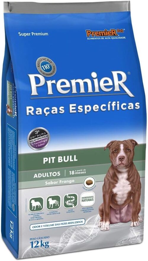 Ração Premier Raças Específicas Pitbull para Cães Adultos - 12kg Premier Pet Adulto