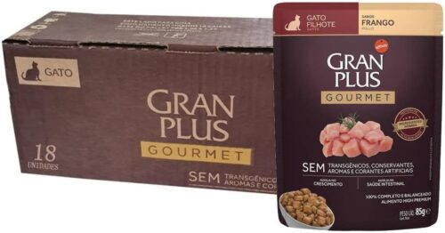 Ração Úmida GranPlus Gourmet Gatos Filhotes Frango 85g - Pacote com 18 unidades