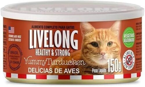 Ração Úmida Livelong Healthy & Strong Sabor Delícias de Aves para Gatos - 150g