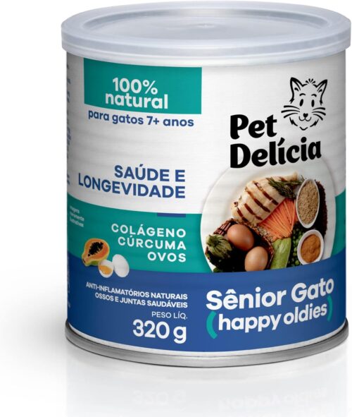 Ração Úmida Natural Pet Delícia Sênior Gato 7+ anos 320g para gatos idosos