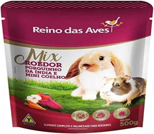 Reino das Aves Ração Gold Mix Porquinho Da Índia E Mini Coelho 500G RDA