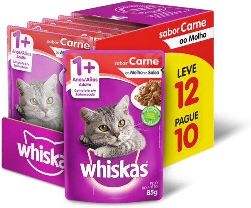 whiskas Ração Úmida Whiskas Sachê Carne Ao Molho Para Gatos Adultos - Nível 12 Pague 10