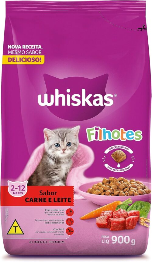 whiskas Ração Whiskas Carne E Leite Gatos Filhotes 900 G