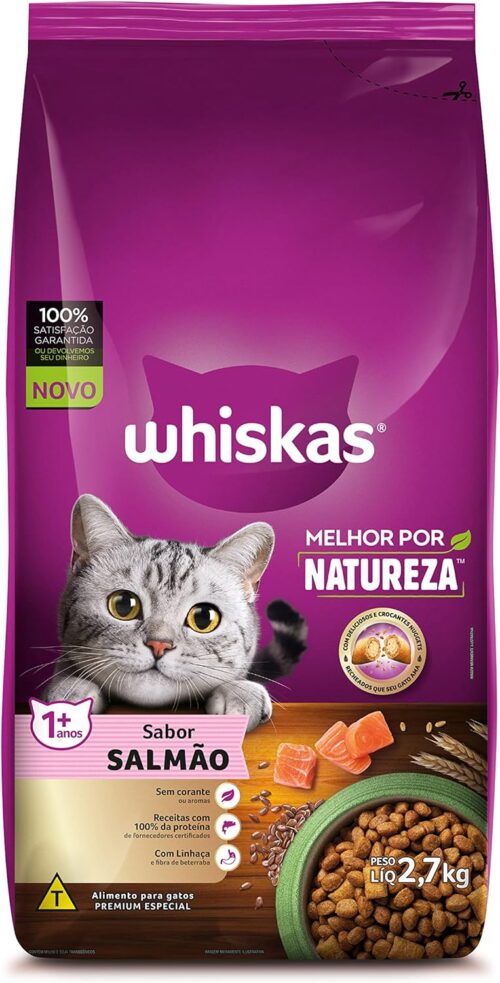 whiskas Ração Whiskas Melhor Por Natureza Salmão Gatos Adultos 2 7 Kg